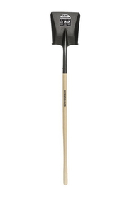 Seymour 49832 Square Point Shovel, 16 Gauge #2 / 8.6" x 10.5" , With Step, Solid Steel Rivet, 42" Contoured Hardwood with Clear Lacquer Finish Handle