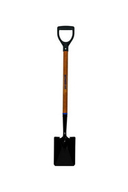 Seymour 60703 Floral Square Point Shovel, Tempered Steel, Forward Turned Step, 30" Hardwood, Poly D Grip