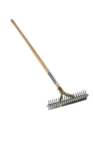 Seymour 63130 Thatching Rake, 15" Head with Thatching Teeth, Double Bolted, 60" Precision Lathe Turned Hardwood Handle