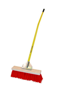 Structron 82118 Street Broom, 18" Head with 5" Stiff Bristles, Gusset Bracing, 60" Ergonomic Powder- Coated Aluminum, Cushion Grip