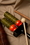 DOBANI AGDG DOBANI Wooden Double Bell Agogo w/ Mallet - 9.5 x 3.3-inch- Green & Orange