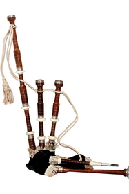 Roosebeck BAGERB Roosebeck Full Size Sheesham Bagpipe Engraved Nickel Plated w/ Black Cover