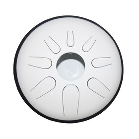 Idiopan Domina 12-Inch Tunable Steel Tongue Drum with Pickup - Glow In The Dark White