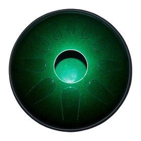 Idiopan Dominus 14-Inch Tunable Steel Tongue Drum with Pickup - Emerald Green