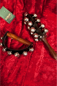 DOBANI HDSB DOBANI Hand Sleigh Bells on Wooden Handle