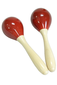 DOBANI WEHR DOBANI Wooden Egg Shaker w/ Handle - Pair - Red