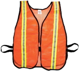 Mutual Industries 16300-153-1500 Orange Soft Mesh Safety Vest - 1-1/2