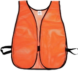 Mutual Industries 16300-1 Orange Soft Mesh Safety Vest - Plain