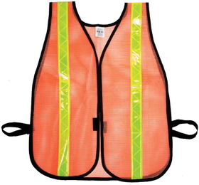 Mutual Industries 16301-138-1375 Heavy Weight Safety Vest - 1-3/8" Lime Reflective