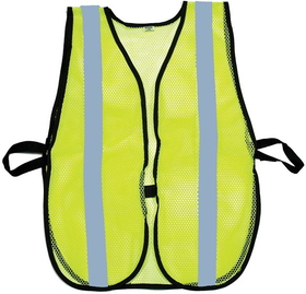 Mutual Industries 16304-53-1000 Lime Soft Mesh Safety Vest - 1" Silver Reflective