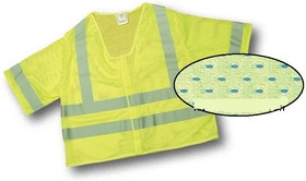 Mutual Industries Ansi Class 3 Lime Mesh Vest W/Silver Reflective