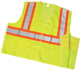 Mutual Industries Ansi Class 2 Lime Mesh Tearaway With Pockets