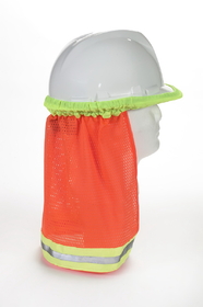 Mutual Industries 65500-45-100 Ansi Orange Mesh Hard Hat Neck Shade W/Reflective