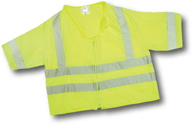Mutual Industries Ansi Class 3 Lime Solid Durable Flame Retardant Vest