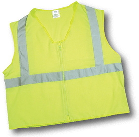Mutual Industries Ansi Class 2 Lime Solid Durable Flame Retardant Vest
