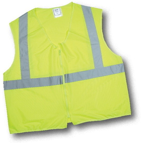 Mutual Industries Ansi Class 2 Lime Solid Non Durable Flame Retardant Vest