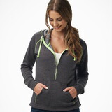 J.America 8876 Ladies 1/2 Zip Triblend Hoodie