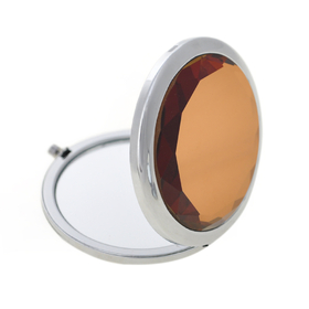 ALICE Brown Crystal Makeup Mirror Compact Mirror, With Gift Box