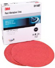 3M 1187 T-800 Red Hookit 6" Disc/Box Of 50
