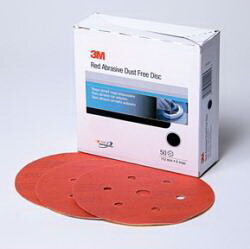 3M 1261 Red Abrasive Hookit 6" P80D Disc 50/Bx