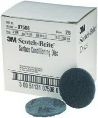 3M 7508 Blue 2" Scotch-Brite (25Discs) Surf Cond