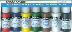 Badger Air Brush 701 Primary Set Air-Opaque Paints 1Oz