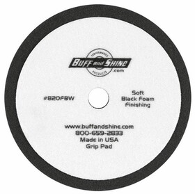 Buff and Shine F820FBW 8" Black Foam Grip Pad 2/Pk