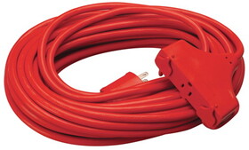 Coleman Cables 04218 Triple Tap Ext Red 50 Ft 14/3 15A