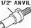 Chicago Pneumatic CA045907 Anvil 1/2" F/734H, Price/EA