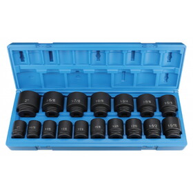 Grey Pneumatic Set 17Pc 3/4 Dr Skt 1"-2" Fractional
