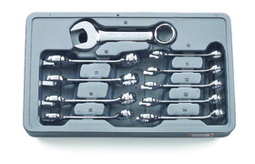 Apex Tool Group 81904 Wrench Set Combo Stubby 12 Pt Met 10 Pc