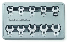 GearWrench 81909 Wrench Crowsfoot 3/8" Dr Met 10 Pc