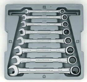 Apex Tool Group 9308D Sae Gear Wr 5/16"-3/4" Tray 8Pc Set