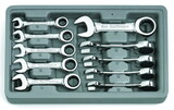Apex Tool Group Wrench Set Stubby Combo Ratch Met 12 Pt