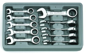 Apex Tool Group 9520D Wrench Set Stubby Combo Ratch Met 12 Pt