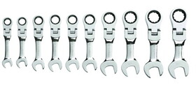 Apex Tool Group 9550 Wrench Set Stubby Combo Flex Ratch 12 Pt