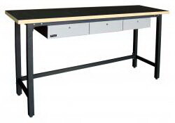 Homak GS00579030 Steel Workbench W/3-Drwr & Wood Top