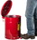 Justrite 09300 Oily Waste Can W/Foo Lever, 10 Gal. Red, Price/EACH