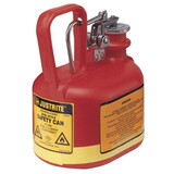 Justrite 14065 Safety Can, Oval Poly, 0.5 Gal. Red, Type