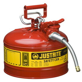 Justrite 7225120 Safety Can, 2.5 Gal. Red, Type Ii W/5/8
