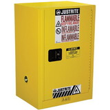 Justrite 891200 Safety Cabinet, 12 Gal. Compact, Yellow,
