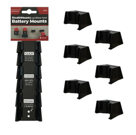 Metalmark MEMBM-MW12-BLK-6 Milwaukee Battery Mounts Blk M12 6Pk