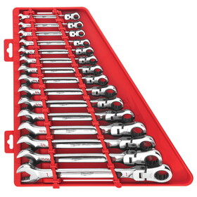 Milwaukee Elec Tool ML48-22-9413 Flex Head Rtchtng Combo Wr Set Sae 15Pc