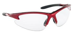 SAS Safety Corp 540-0400 Safety Glass Clear Lens Red Frame