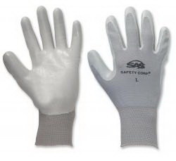 SAS Safety Corp 640-0910 Glove Nitrle Gray 15 Nylon Knit Xl