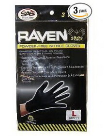 SAS Safety Corp SA66511 Bag Of 3Pr Raven Lrge Gloves