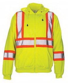 SAS Safety Corp SA690-1409 Sweatshirt Hood Cls 2 Hi Viz-L