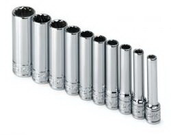 SK Professional Tools 4950 Set Skt 1/4" Dr Dp 12Pt Fr 10 Pc