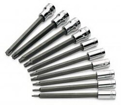 SK Professional Tools 84220 Bit Torx Long Skt Set 1/4&3/8 10Pc