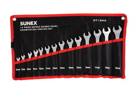 Sunex SU9715A Wrench Set 14 Pc Raised Panel Metric Co